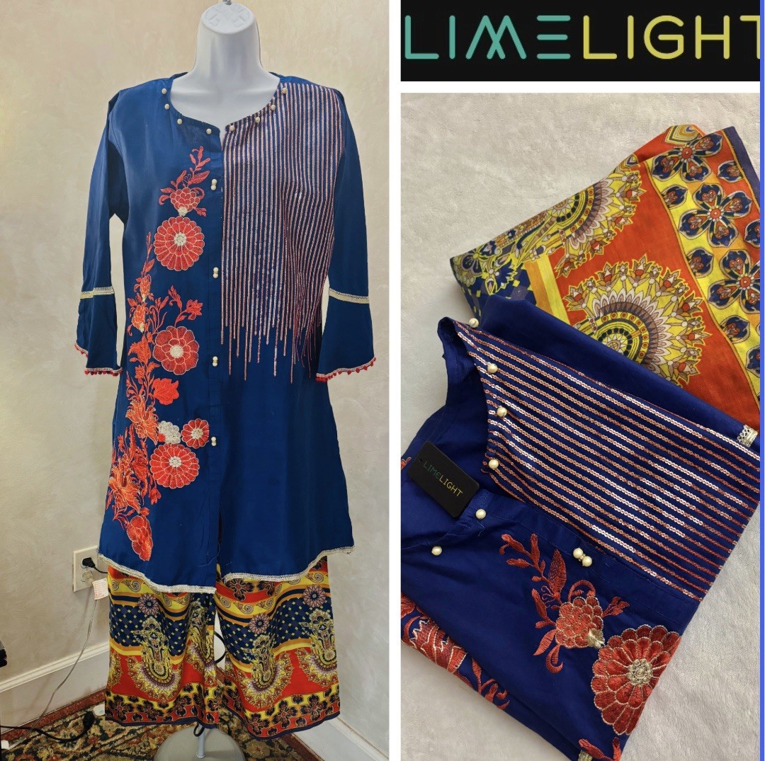 Pakistani Designer Embroidered Cord Set! XL 42
