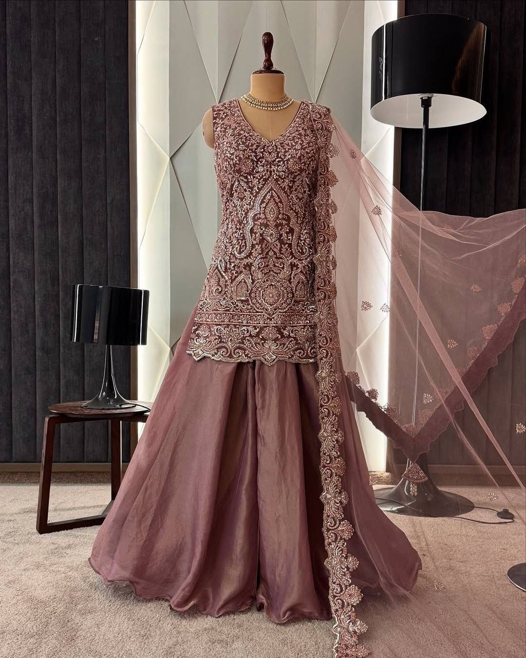 Designer Indian Pakistani top plazzo Bollywood Dress Party Wear Suit wedding