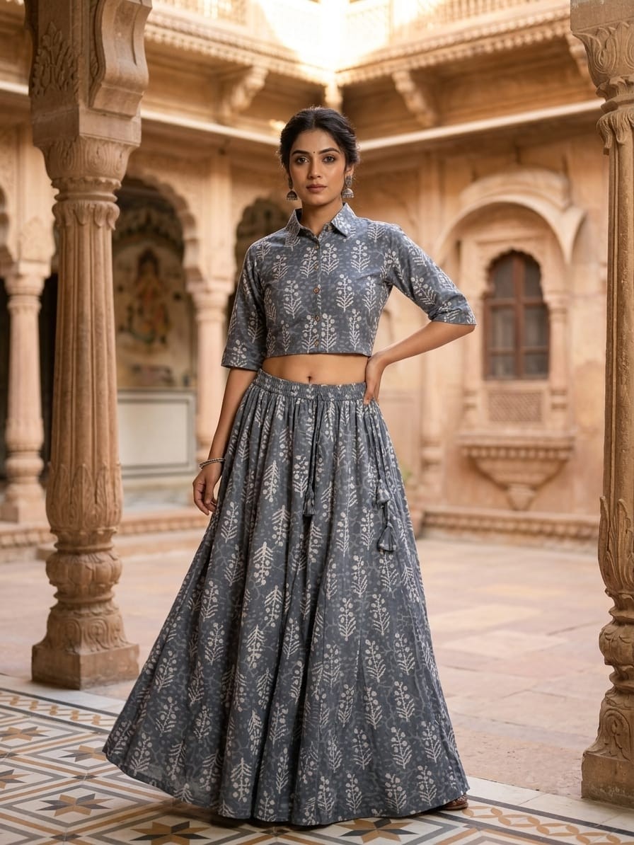 STEPNSHOP FESTIVAL WEAR COTTON WITH PRINTED WORK 23149