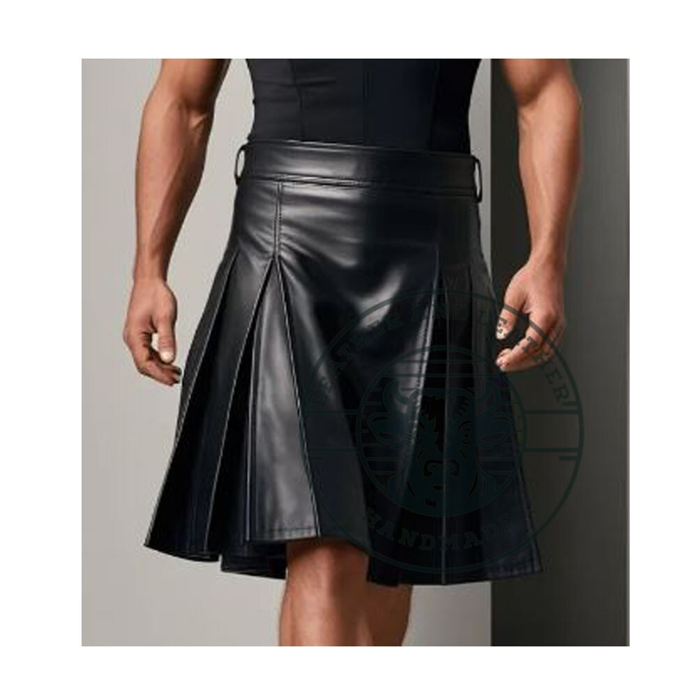 Stylish Men’s Leather Kilt | Handmade Design | Gothic & Punk-Inspired Fashion