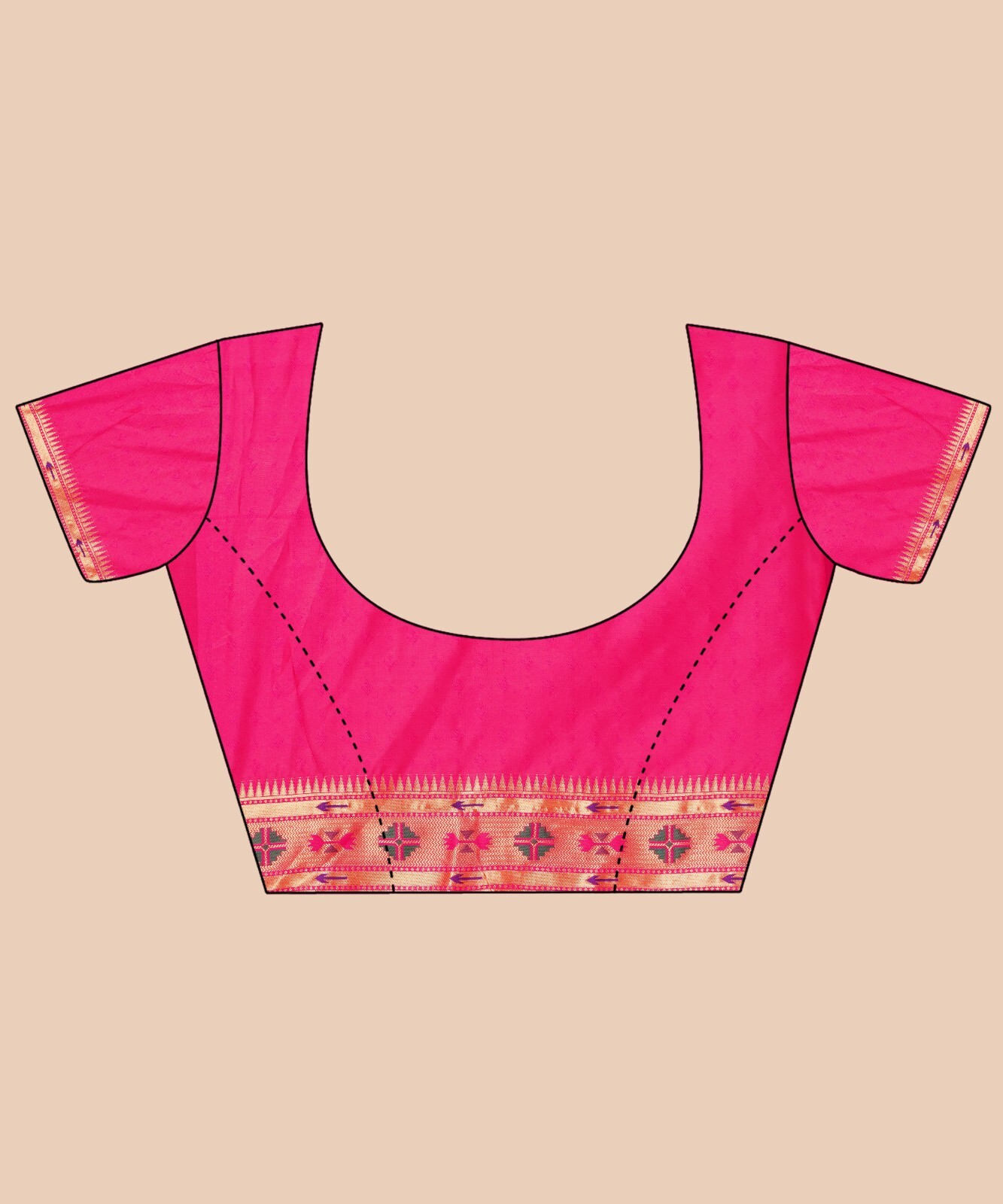 Areca Designer Paithni Square Mor Silk saree blouses women Saree Cut – 5.5 Meter