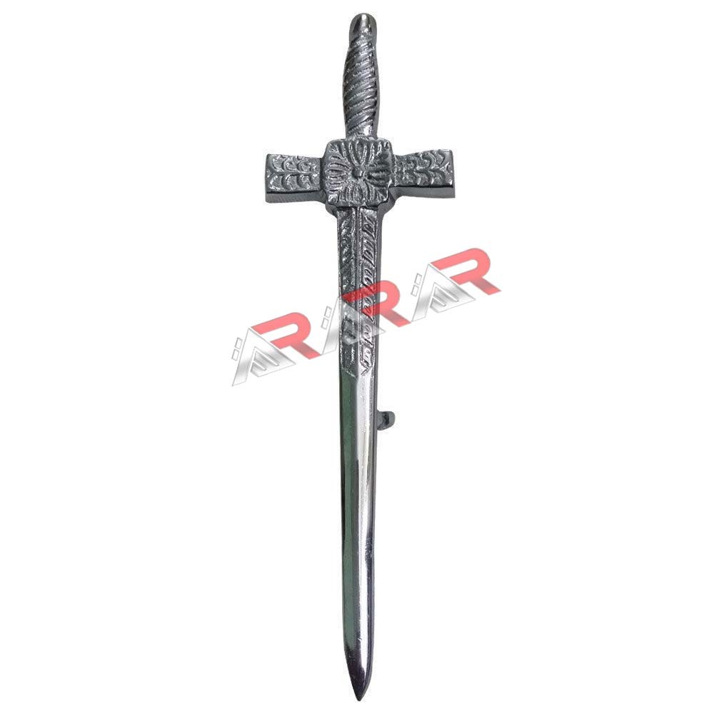 AAR Celtic Sword Board Kilt Pin Chrome Finish 4.5″ Highland Kilt Pins
