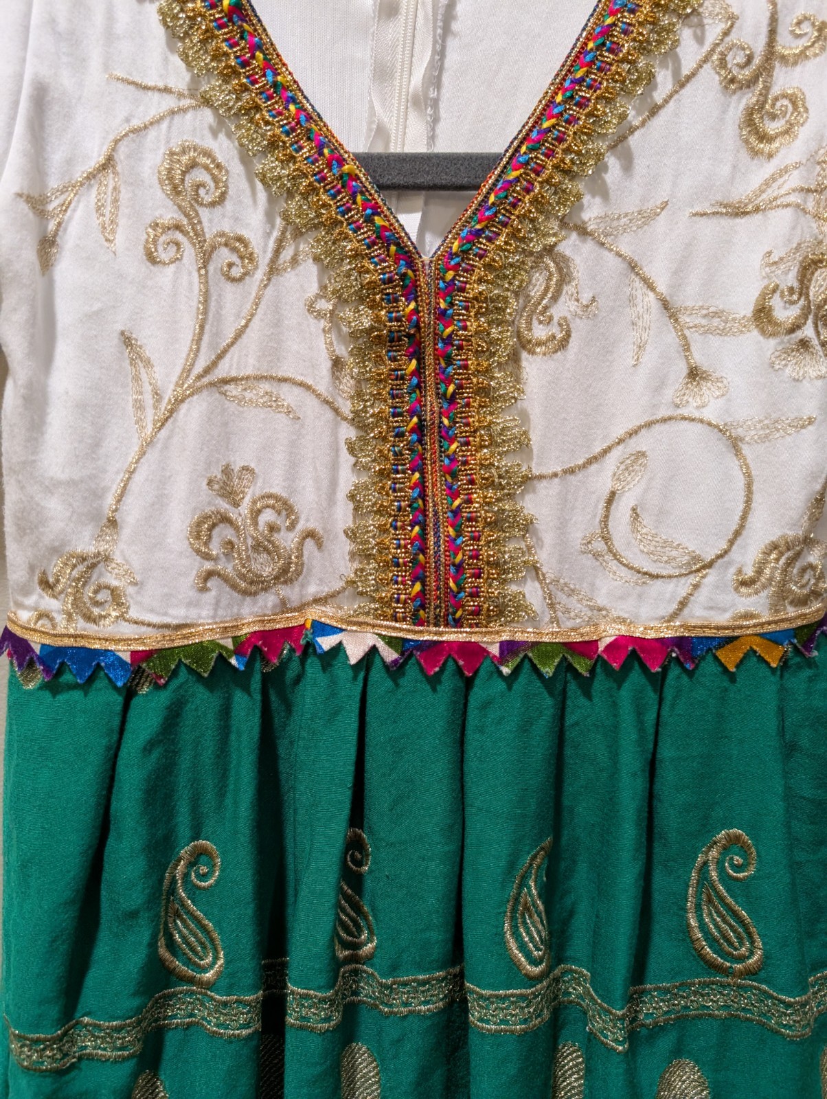 Afghani Dress Traditional Afghan Dress Indian White Embroidery Handmade