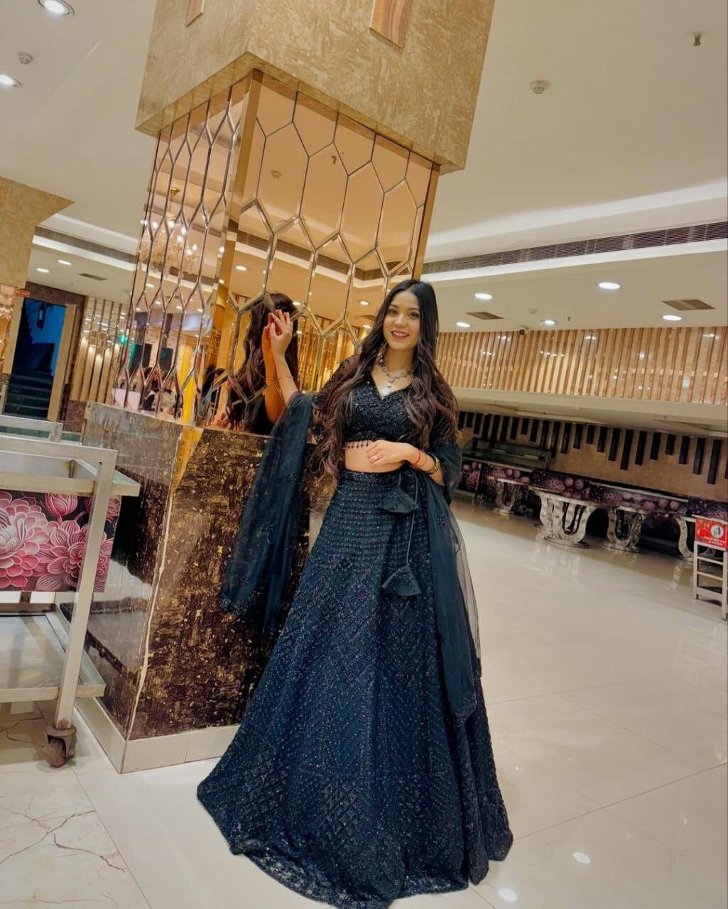 Bollywood Style Net Lehenga Choli With Dupatta For Reception And Party