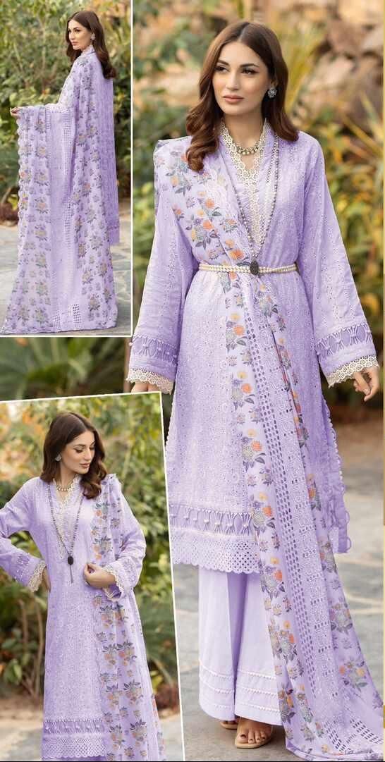 Pakistani Indian Crimson Ins Embroidered Chicken Kari Lawn Full Suit Eid Wedding