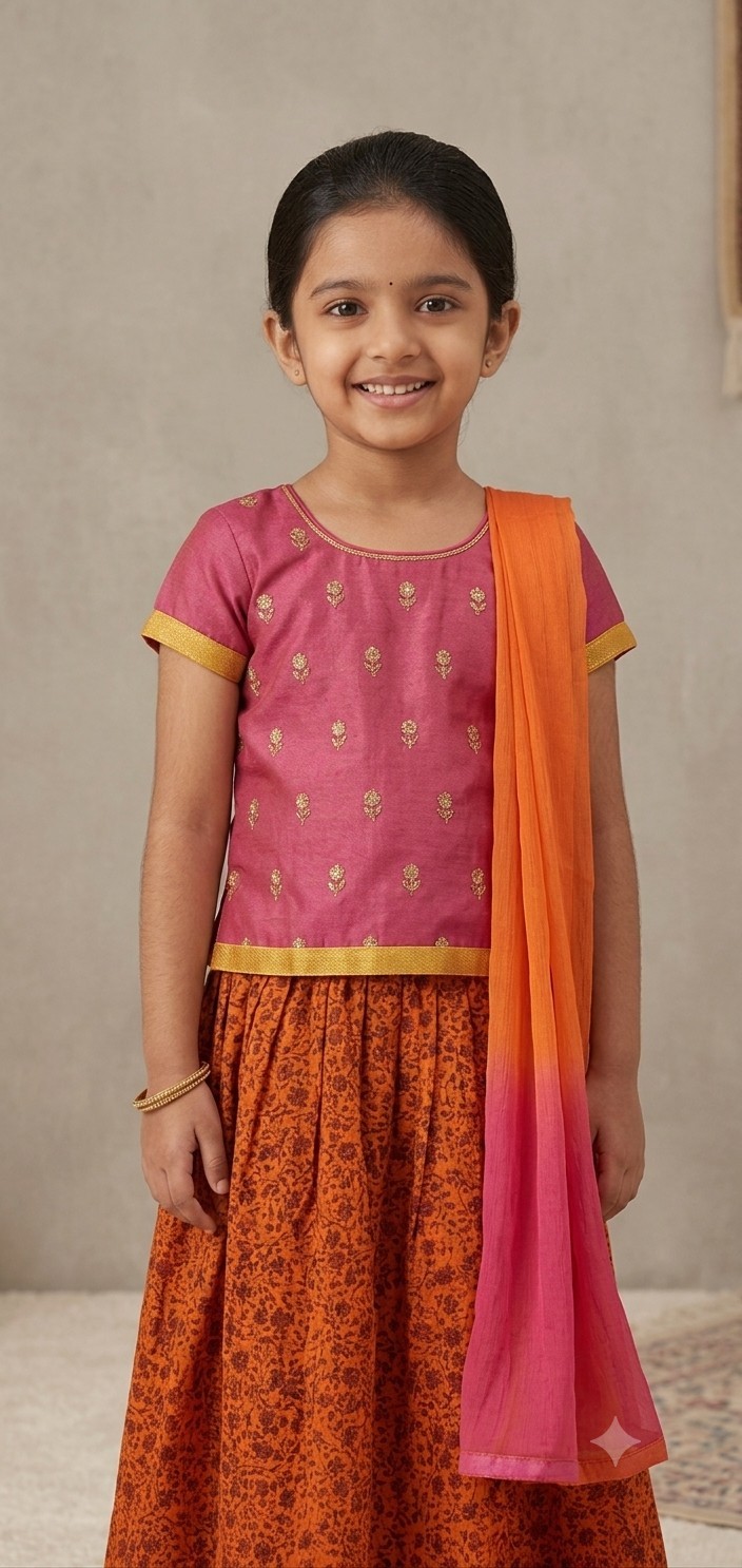 Girls Fabindia Lehenga Choli Wedding Party Festive Drsigner Handloom