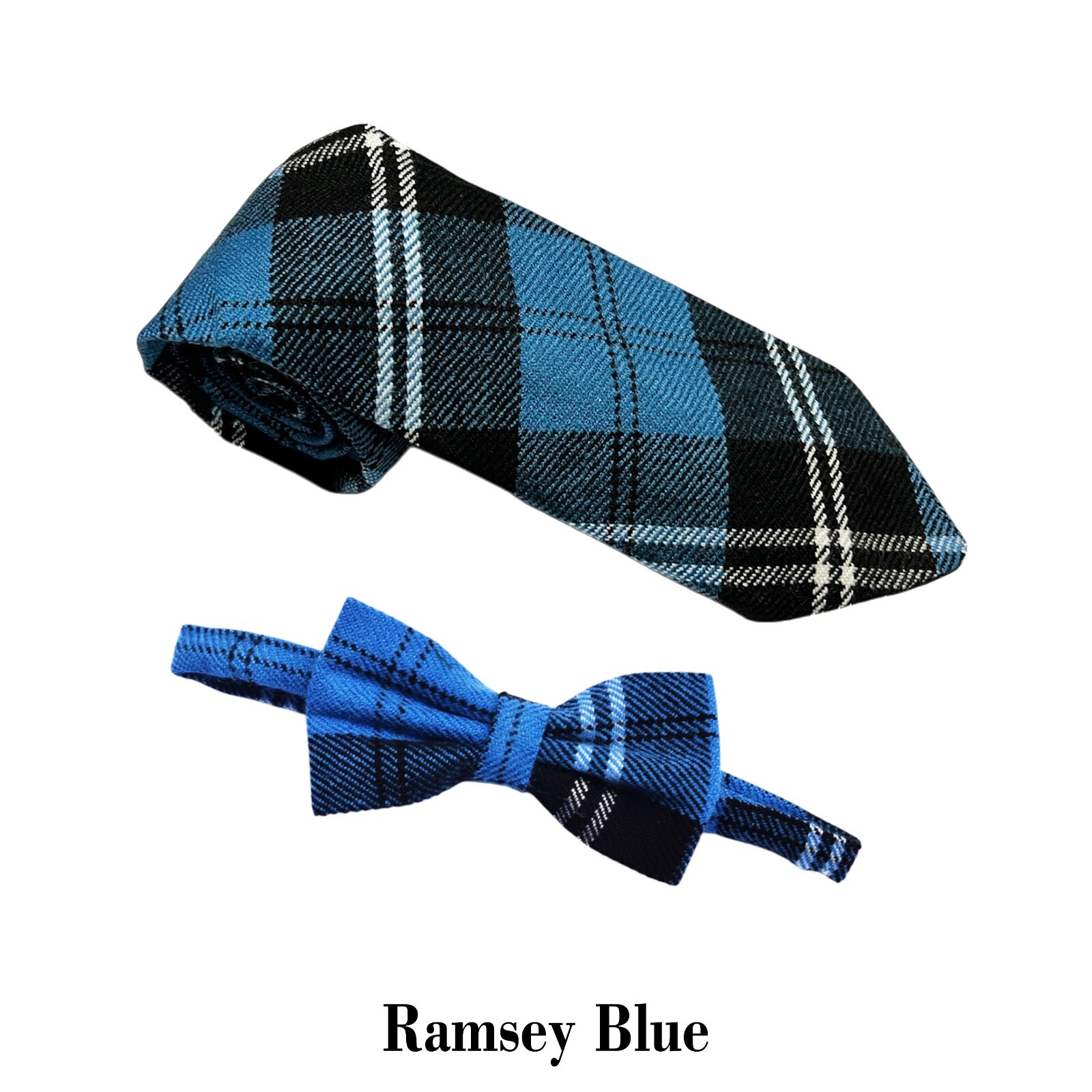 Men’s Scottish Ramsey Blue Tartan Bow And Tie Formal Bow Tie For Wedding