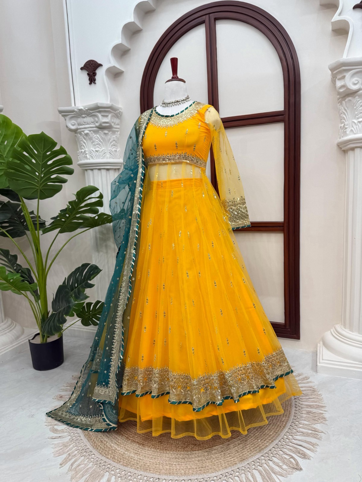 Presenting New Soft Net Yellow Top Lehenga With Dupatta For Festival Wear