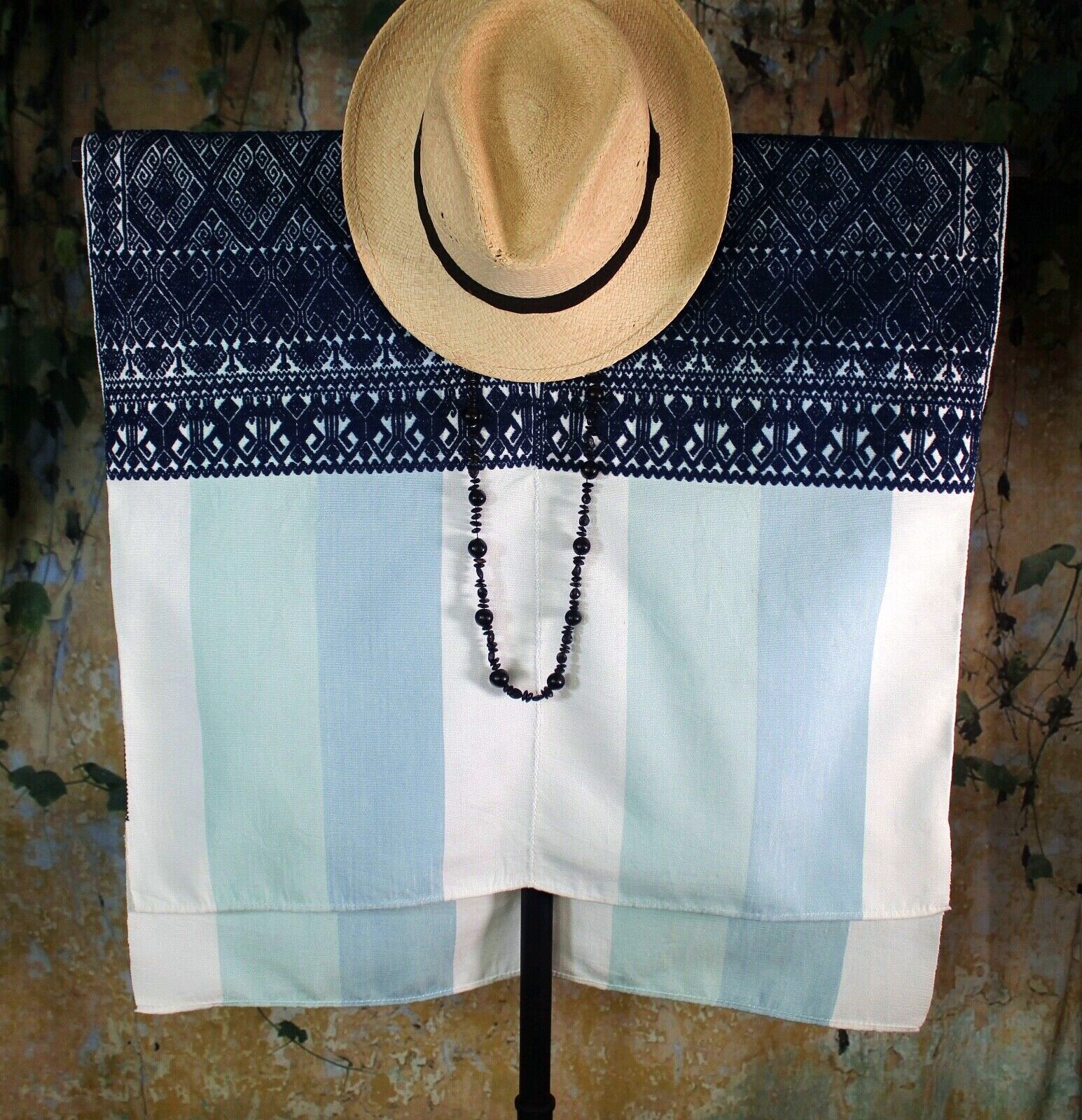 M/L Huipil Striped Handwoven Backstrap Loom Mayan Larrainzar Chiapas Mexico Boho