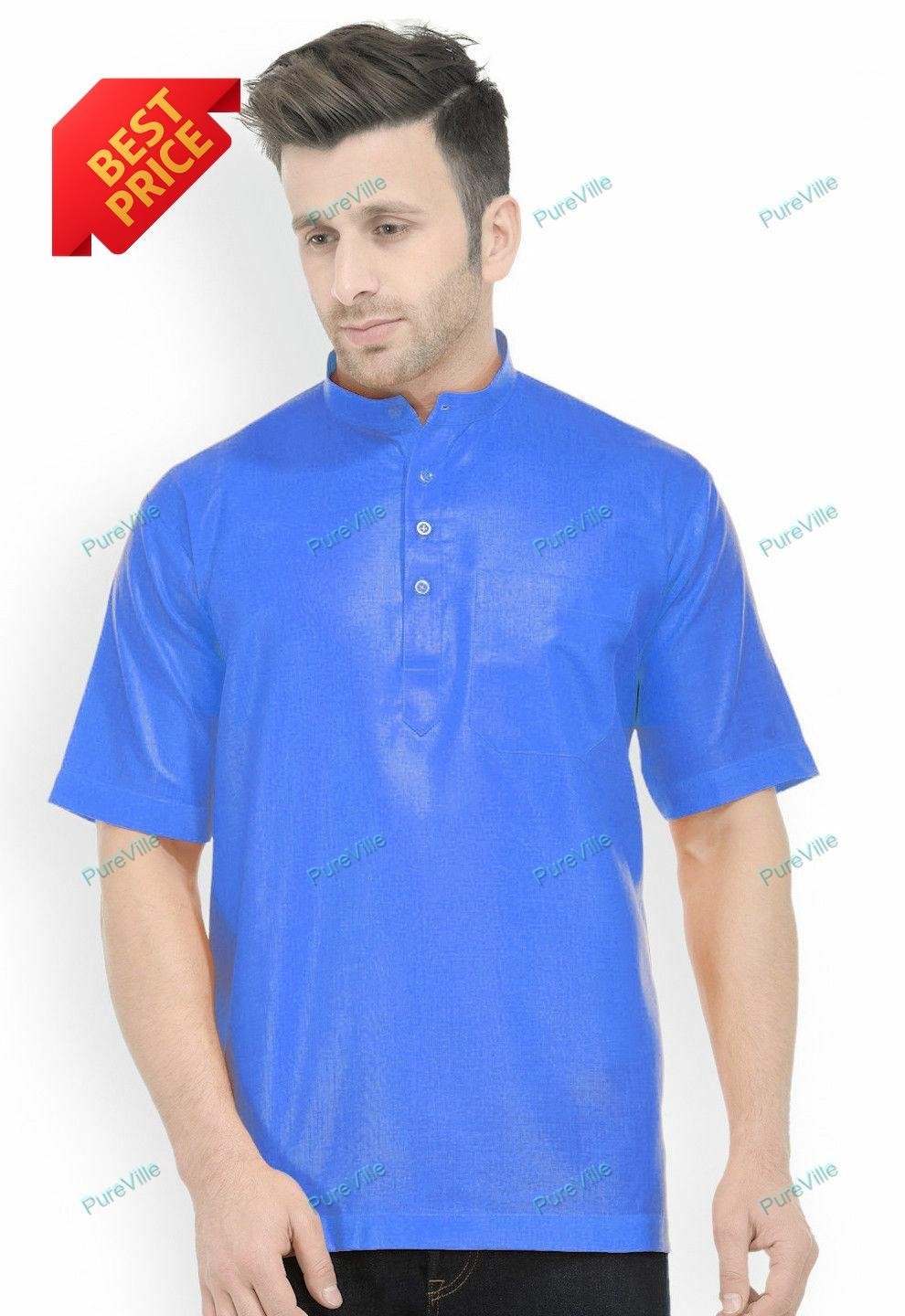 Mens Kurta Cotton Indian Men Designer Ethnic Kurta Party Wear Multi Sizes