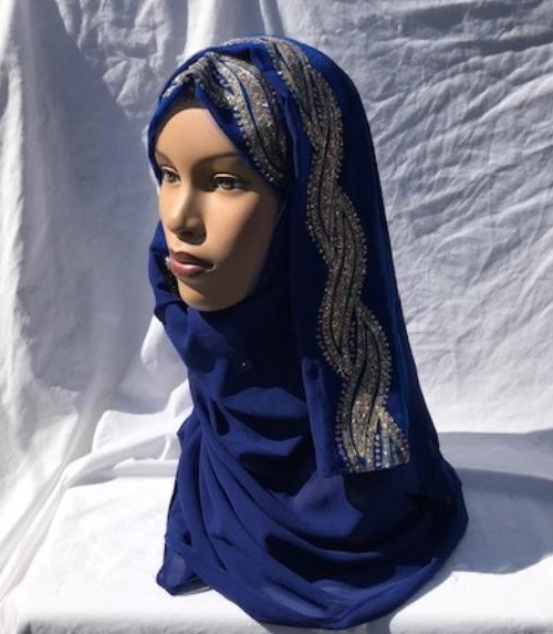 BLUE Fashion Scarf Women’s Plain Chiffon Head wrap Hijab Head Scarves