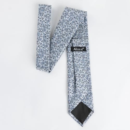 Mens 3.15inches Exquisite Floral Tie with Small Flower Printed A142-blue
