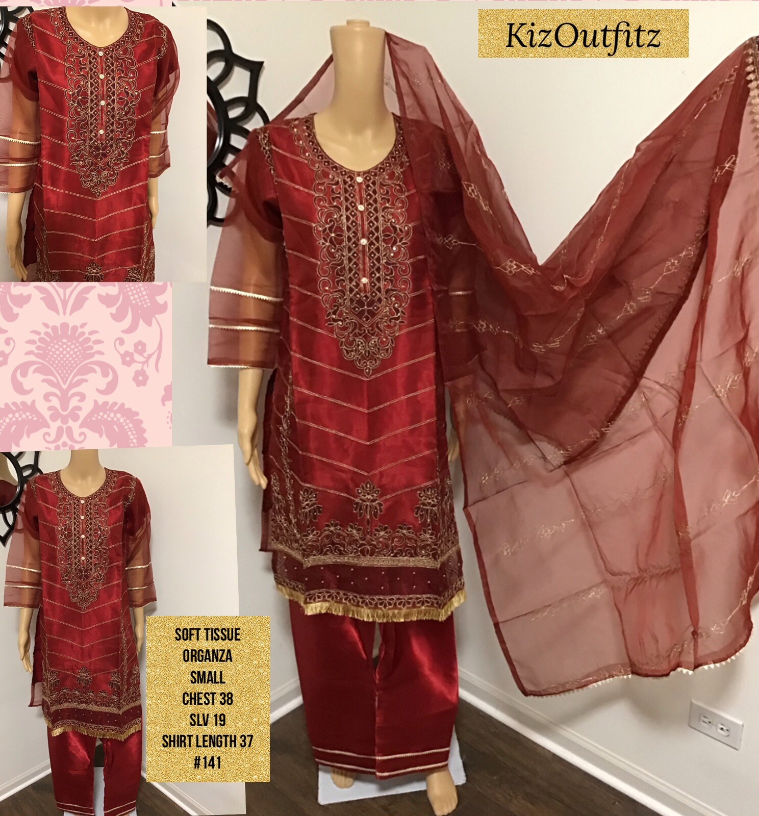 ETHNIC FANCY PARTY DESIGNER TRENDY SALWAR KAMEEZ 3PC SMALL