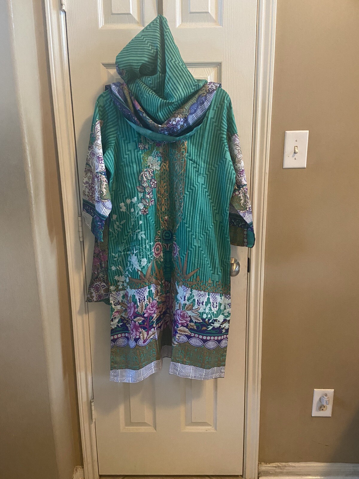 Indian Pakistani Designer Khaddar Embroidered Suit With Shawl