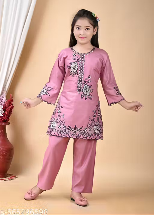 Traditional New Trending Kids Girls Kurta Pyjama Set for Diwali, any occasion