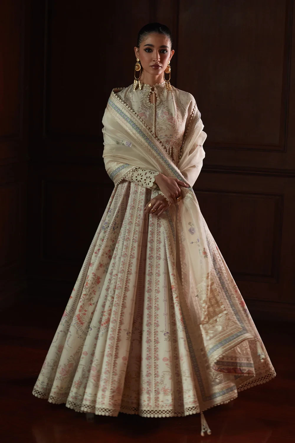 Saad Bin Shahzad Safira Lawn 3 Piece Suit Medium Embroidered Pakistani Dress