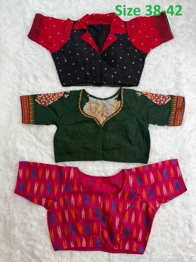 Set of 3 Embroidered Party Wear Readymade Blouses
