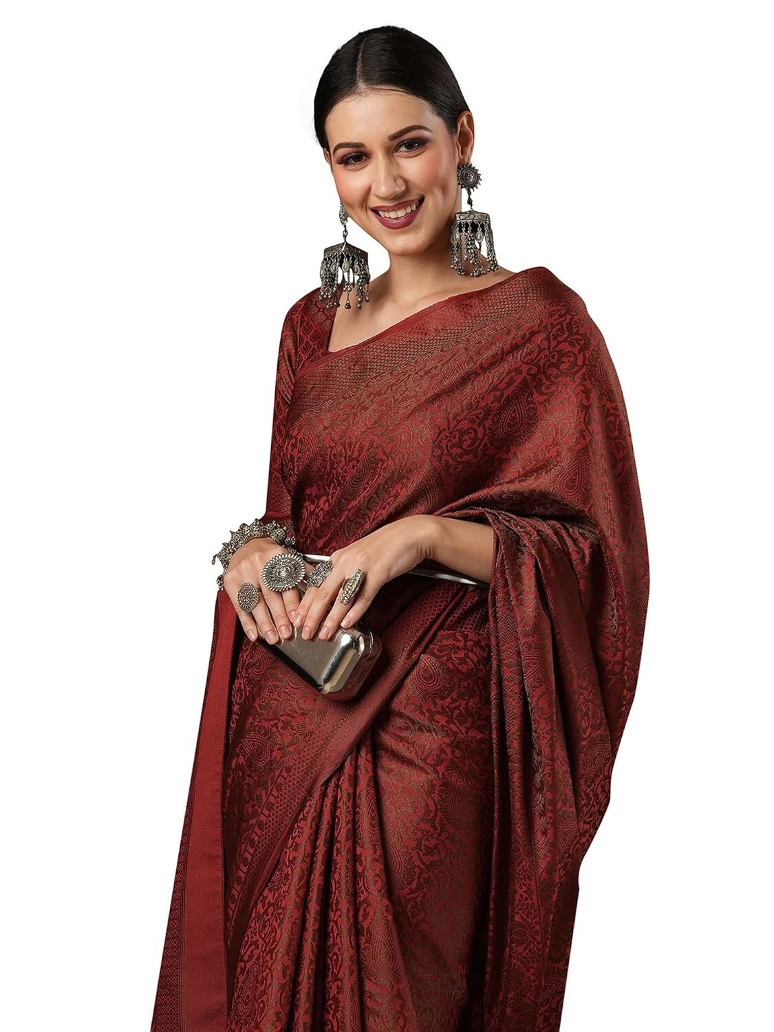 Women’s Woven Design Zari Work Banarasi Silk Saree With Unstitched Blouse Piece