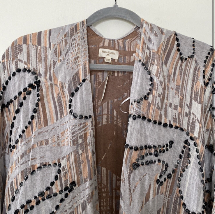NWT Mixed material duster kimono multi colored by World Market One size fits all