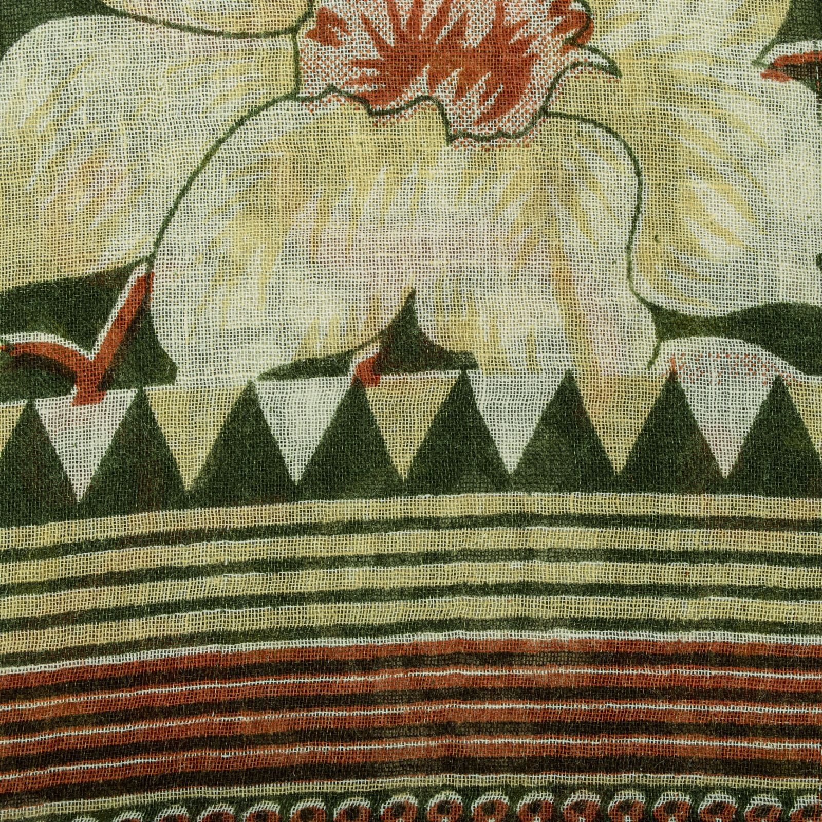 Sanskriti Vintage Saree Green Pure Cotton Floral Digital Print Sari 5+Yd Fabric