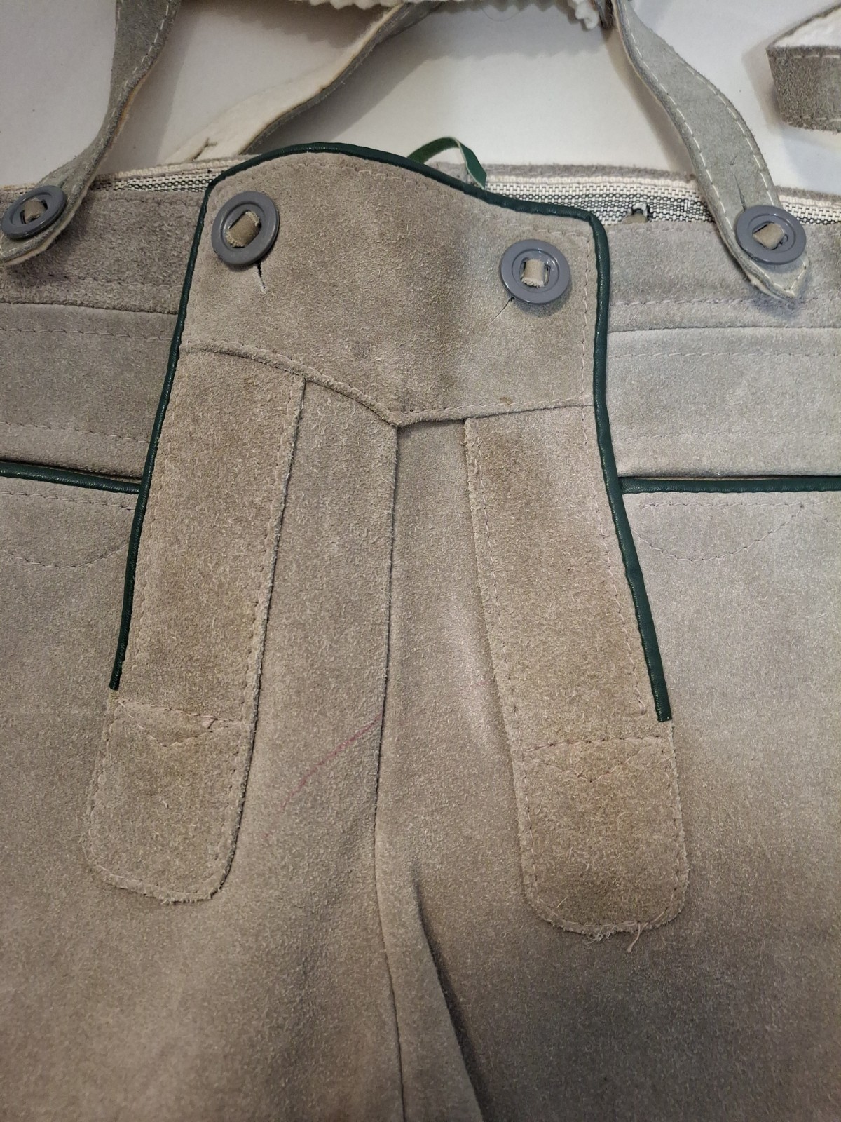 Vintage German Lederhosen Child Suede Leather Adjustable Straps