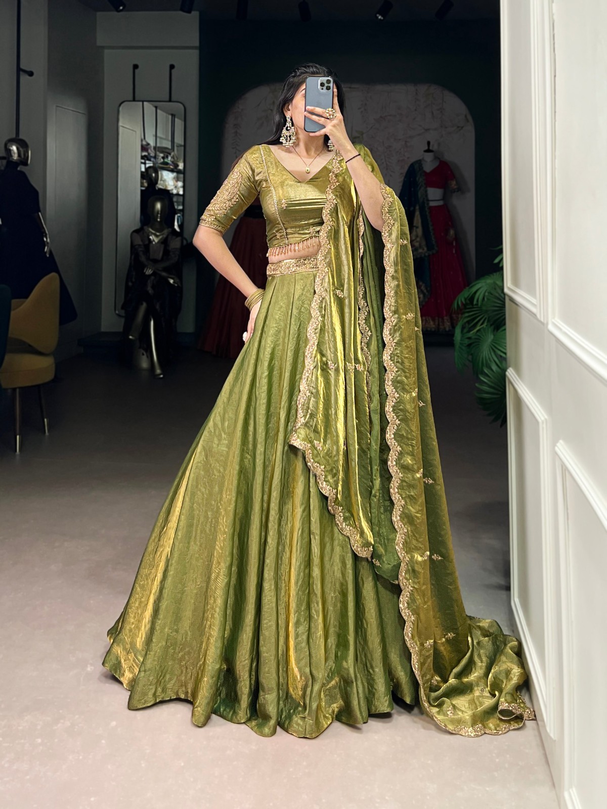 FENDI DESIGNER LEHENGA CHOLI SET WOMEN LUXURY INDIAN WEAR WITH DUPATTA