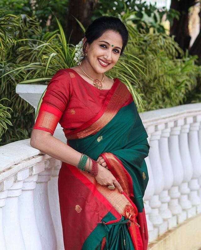 Embroidery Women’s Stone Work Vichitra Silk Saree with Unstitched Blouse Piece