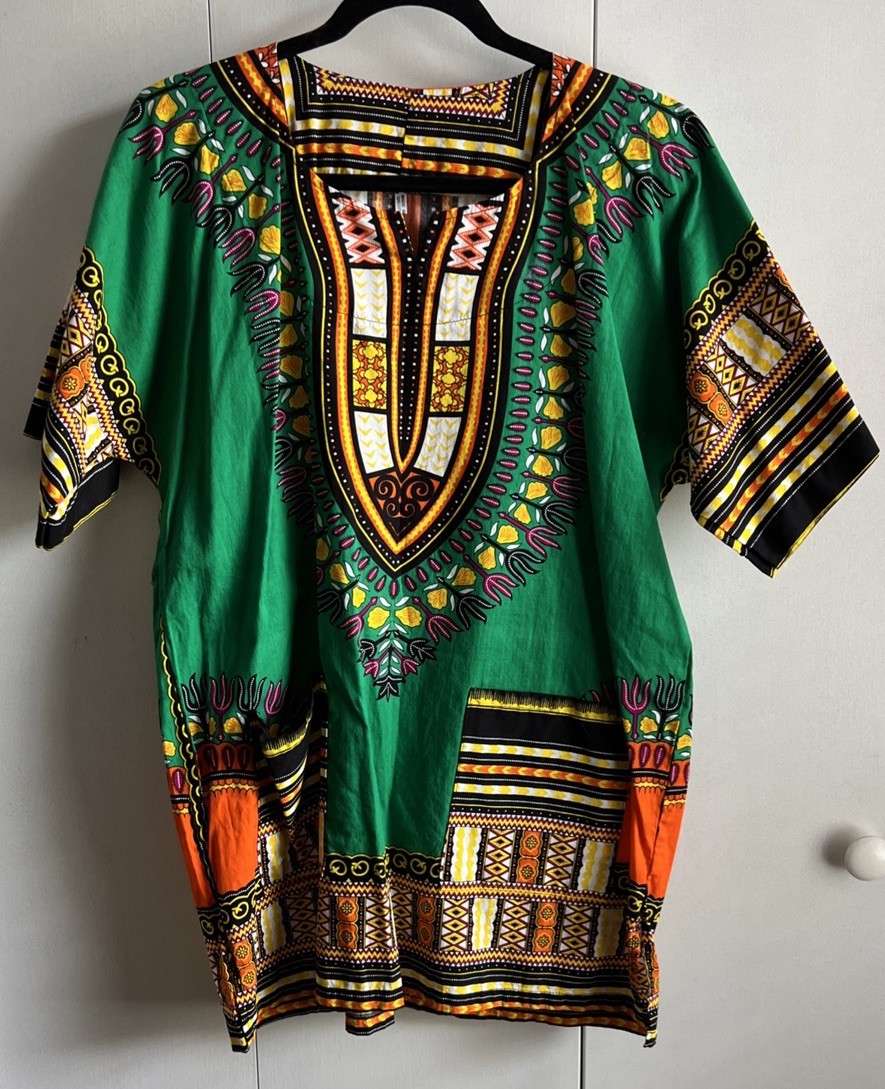 African Shirt Dashiki Print Men Women Succunct Hippie Top Blouse PTP 23