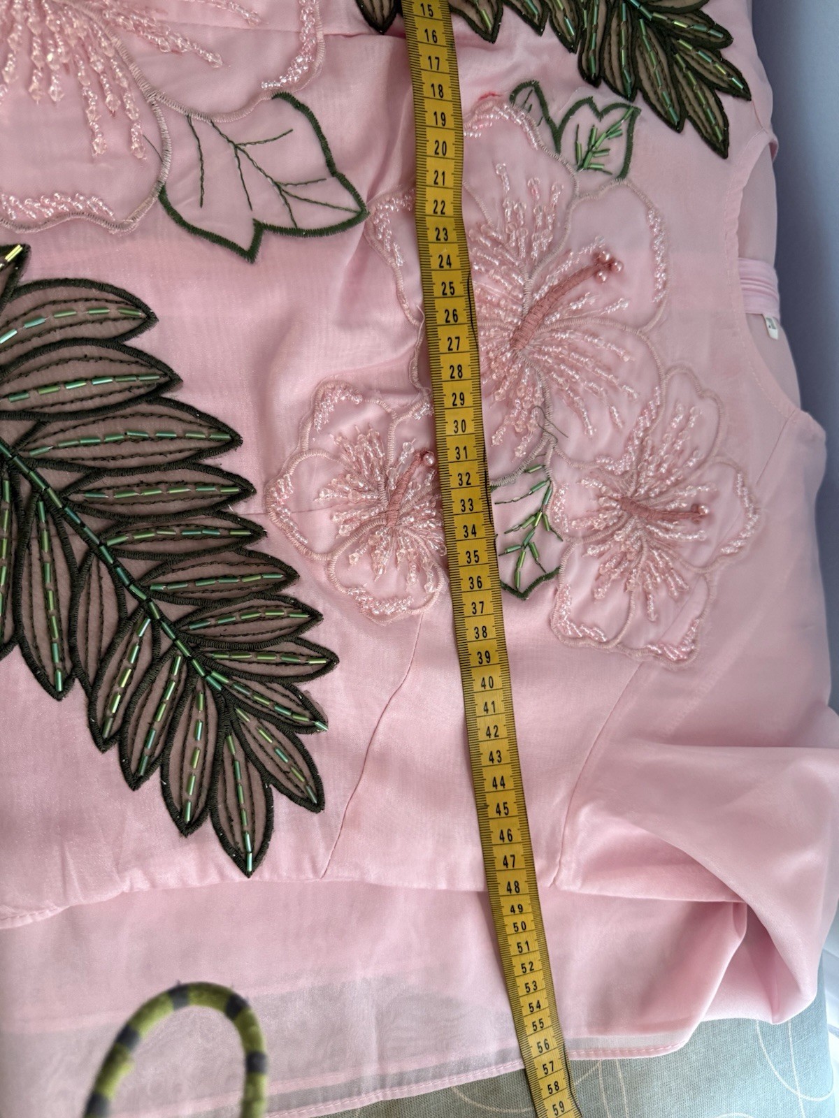 Áo dài Vietnam Tờ double layers, embroidery Size 2xL, us L