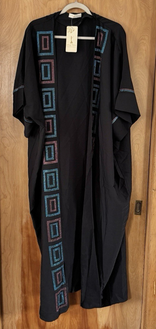 Traditional Long Embellished Indian Robe Kaftan Gown Dress Beautiful NEW