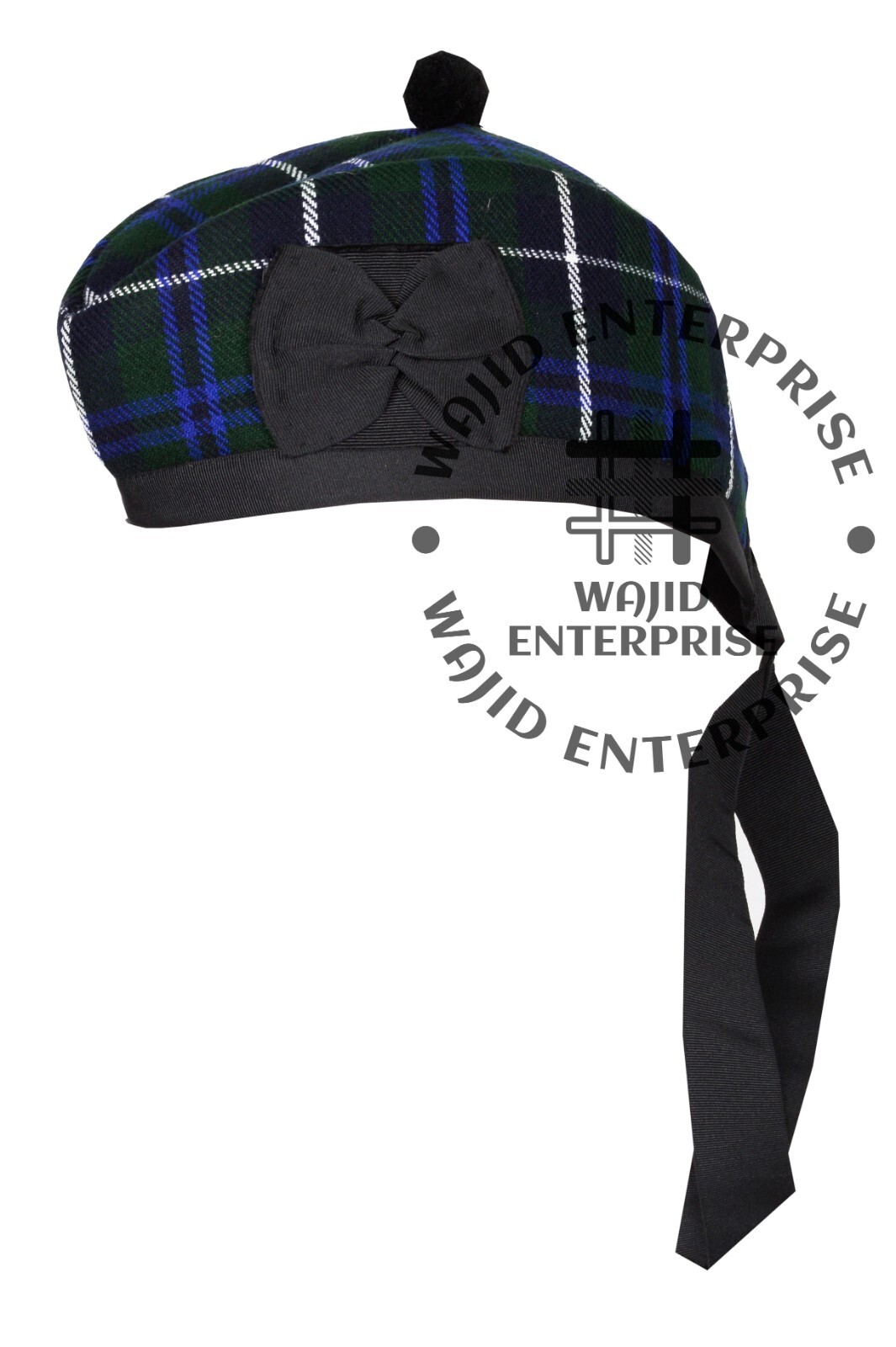 GLENGARRY Kilt Hat Scottish Blue Douglas tartan Military Bonnet Glengarry Cap