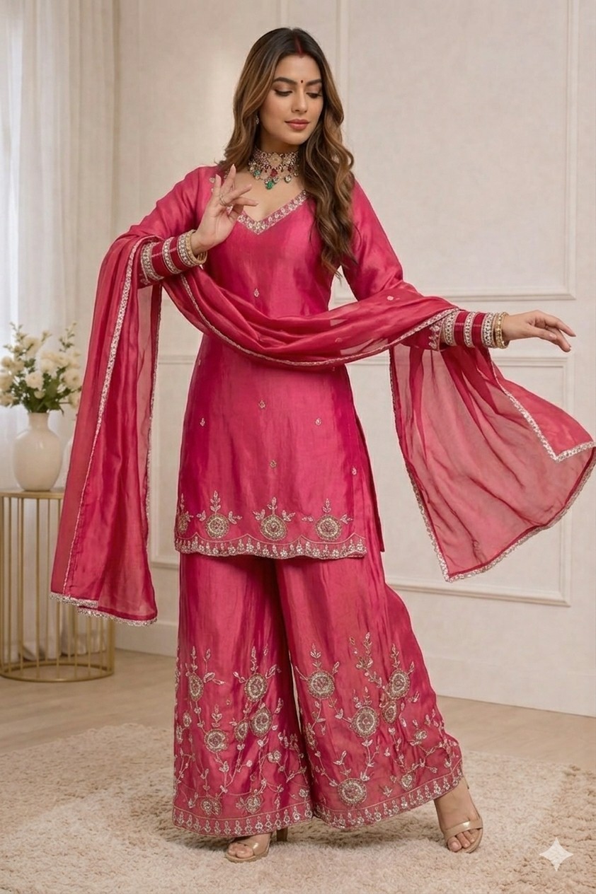 Salwar Kameez Pakistani Indian Wedding Party Wear Dress Bollywood Sharara Suit