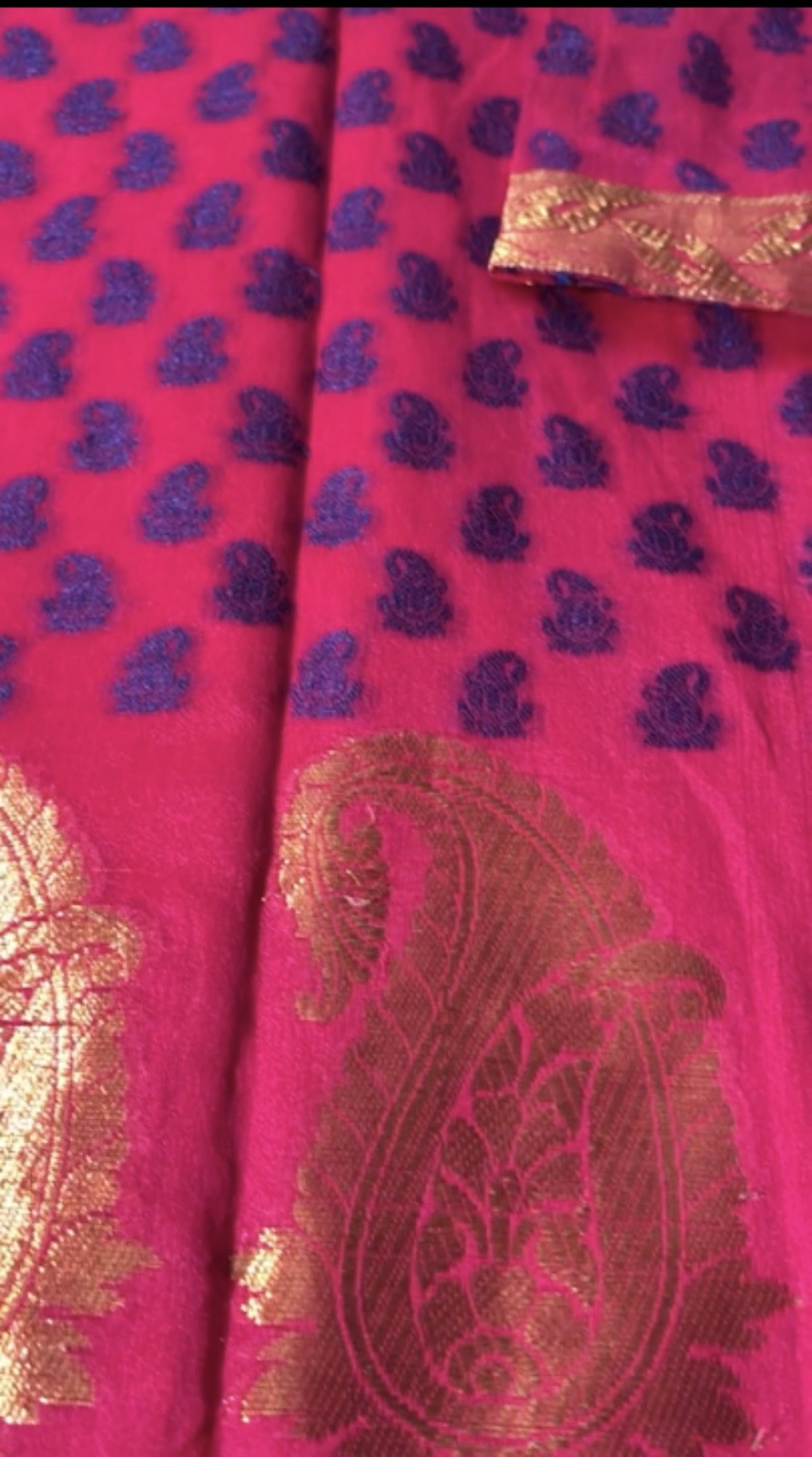Beautiful and Vibrant Pink &blue Kurti Pant Set for Girl/teen ( bust size: 34)