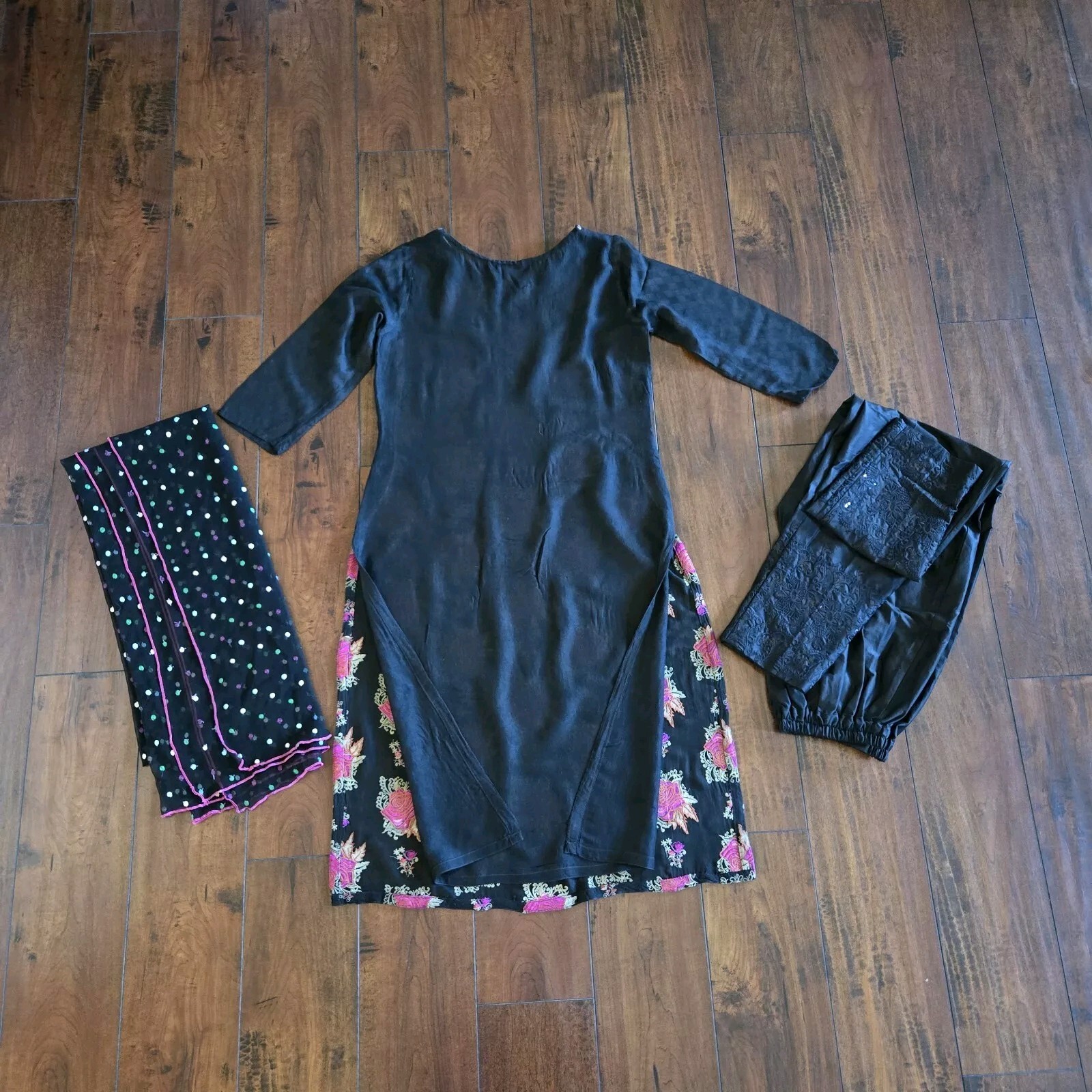 Embroidered Salwar Kameez Dupatta Long Scarf Cotton Chiffon Net Party Wear Dress