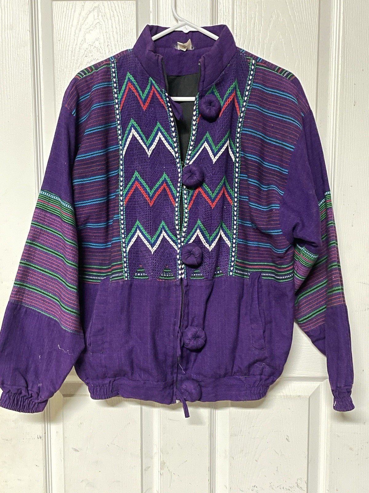 VTG Seminole Guatemala Patchwork Jacket COLORFUL! Medium BEAUTIFUL CONDITION C1