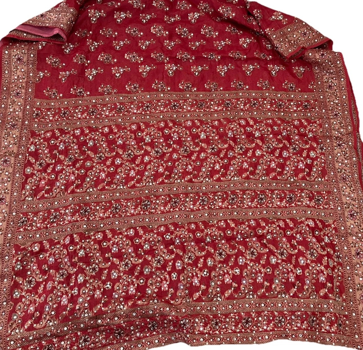 Designer Embroidered And Stone Work Geogette Saree With Blouse