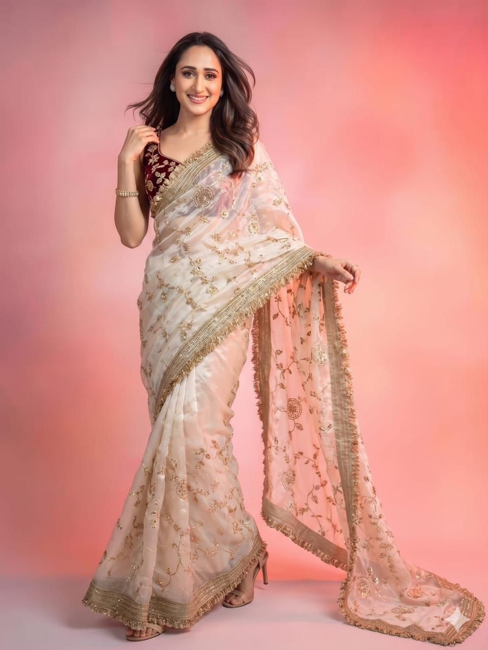STEPNSHOP PREMIUM SAREE FESTIVAL WEAR WITH EMBROIDERY WORK 23238