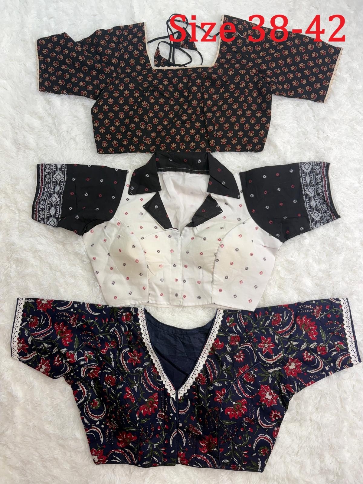 Set of 3 Embroidered Party Wear Readymade Blouses