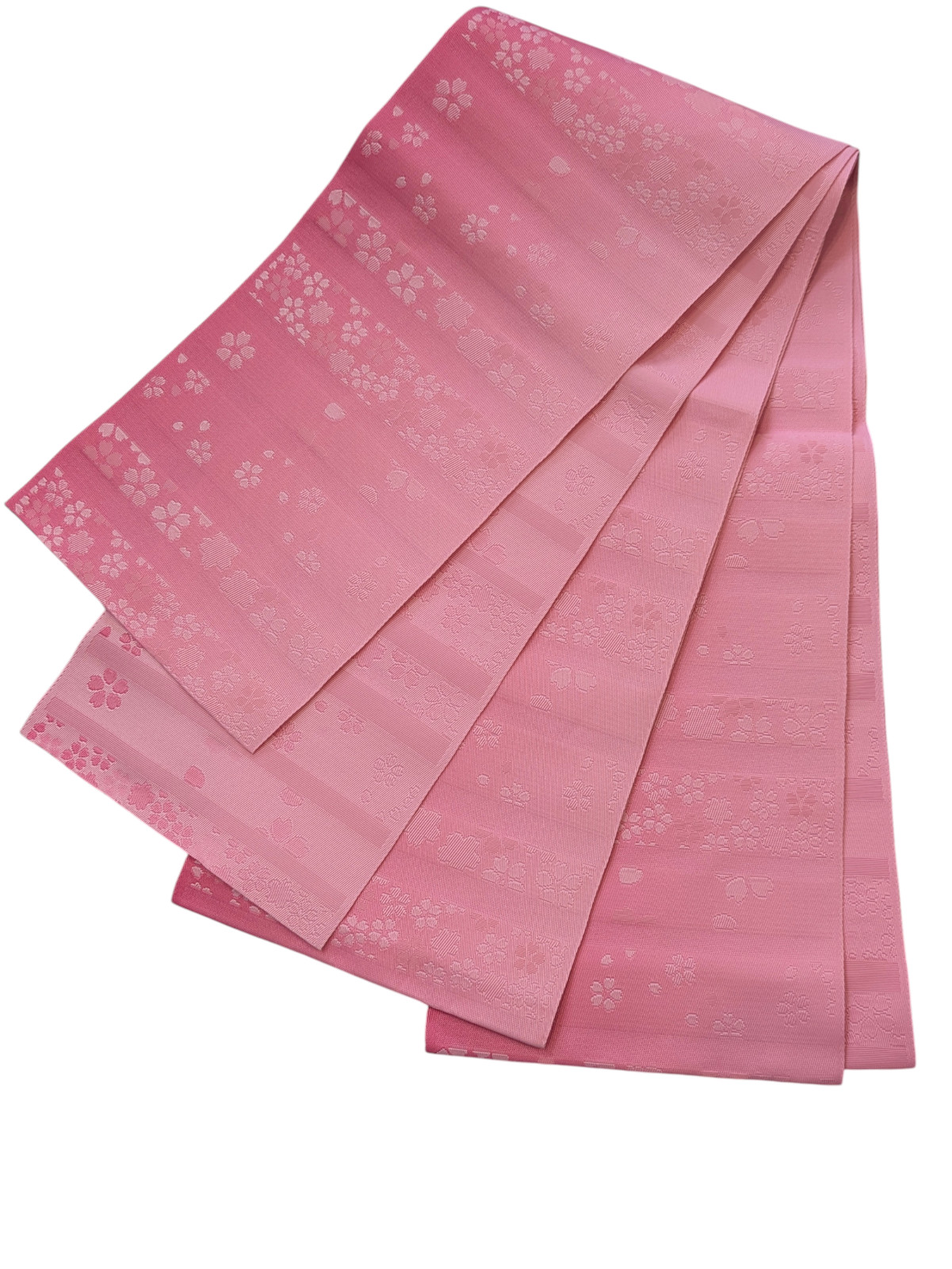Japanese Kimono Half Obi Pink Gradation Sakura Reversible Washable Material