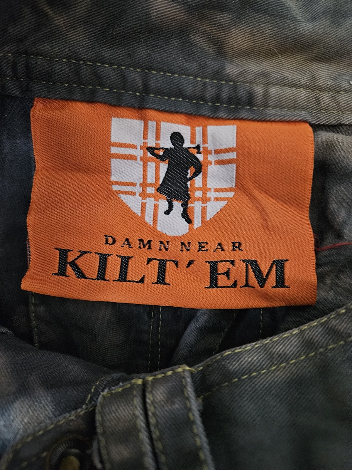 Damn Near Kilt’em Mens Utility Kilt Cotton Cargo Tactical Size M Hand Distressed