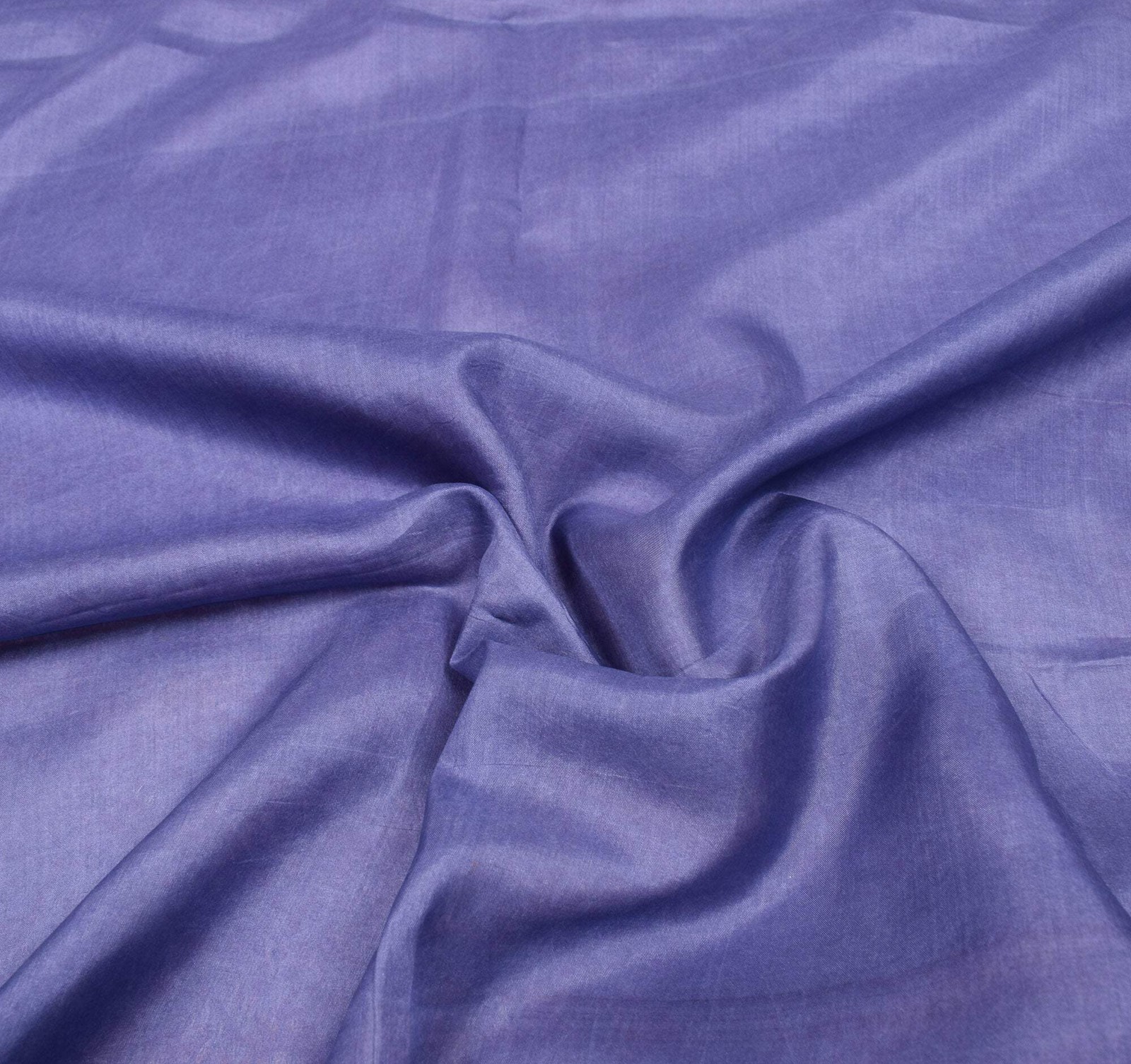 Sushila Vintage Blue Saree Resham Woven Pure Silk Sari 6YD Soft Craft Fabric