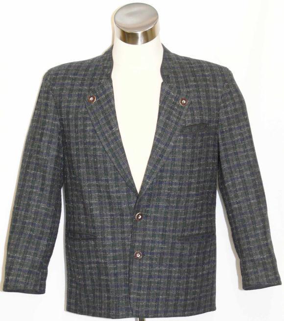 WOOL GRAY Tweed Sport JACKET Men Boys German Hunting SHORT SLEEVES Blazer C43″ M