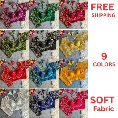 Saree Blouse Readymade Designer Indian Party Wear Bollywood Dress FREE SHIP