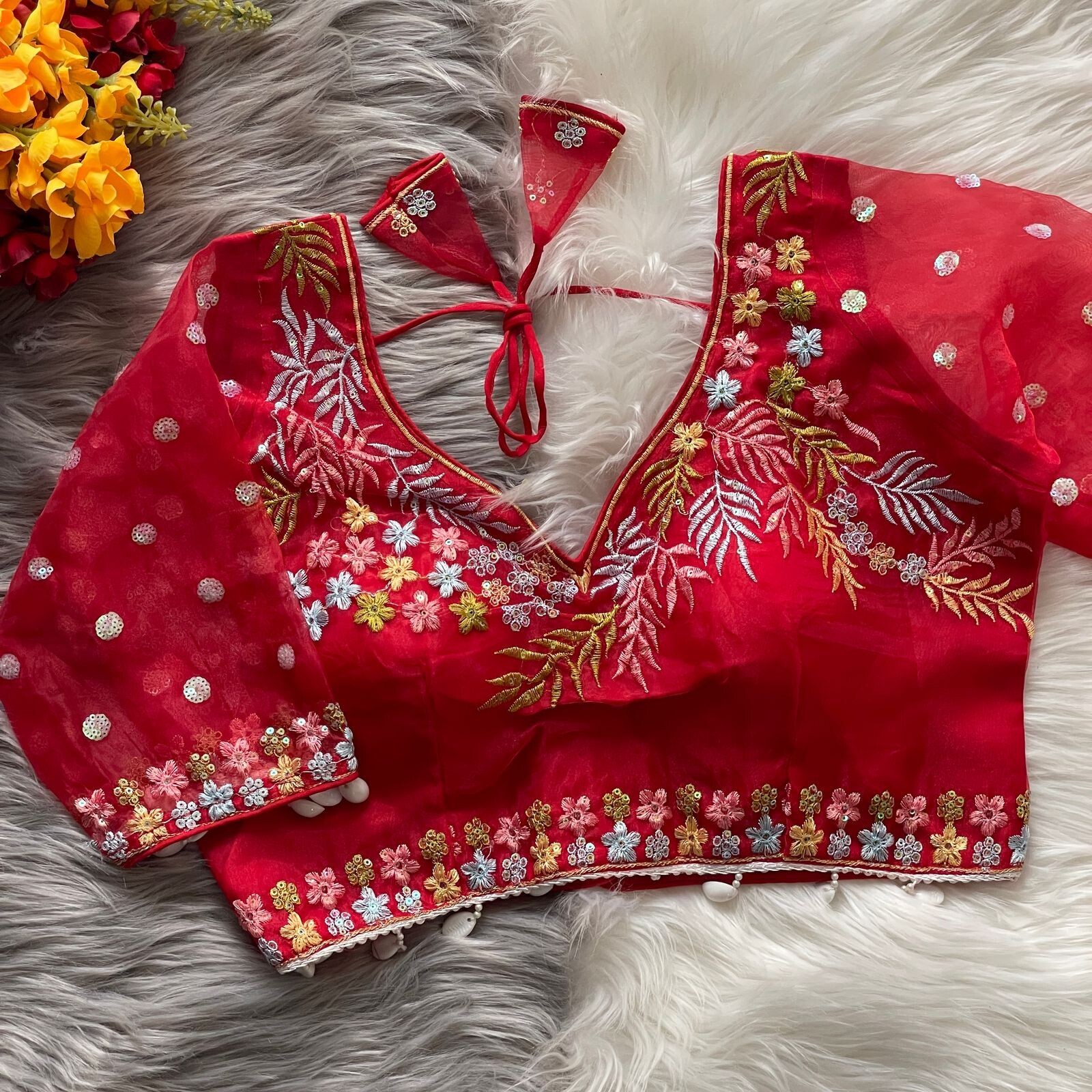 Saree Blouse Readymade Designer Sari Choli Indian Party Wear Bollywood Dress