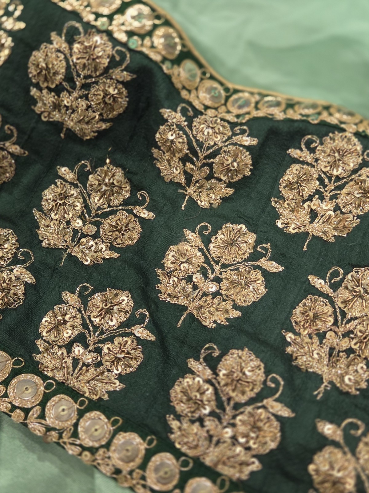 Designer A Line Long Gown Indian/pakistani Zari Embroided XSMALL Teal 2pcs