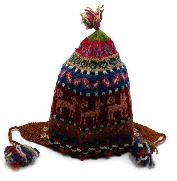 Chullo for Women Handmade Woven in Alpaca Wool Andean Mountains Cusco Winter