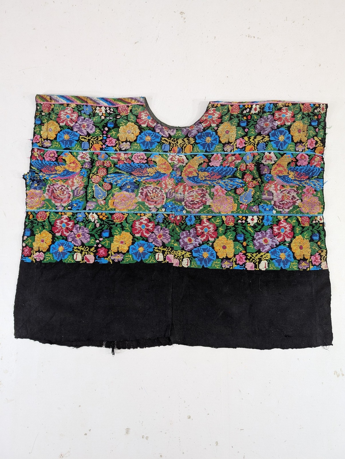 Vintage Guatemalan Mayan Handwoven Bird & Floral Huipil