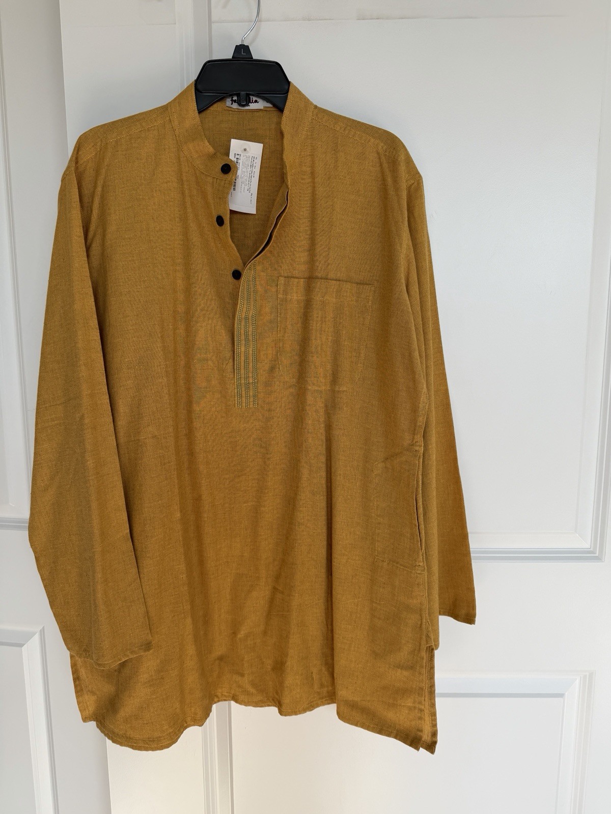 BNWT Fabindia Men’s Cotton Kurta Shirt Size 40 Yellow