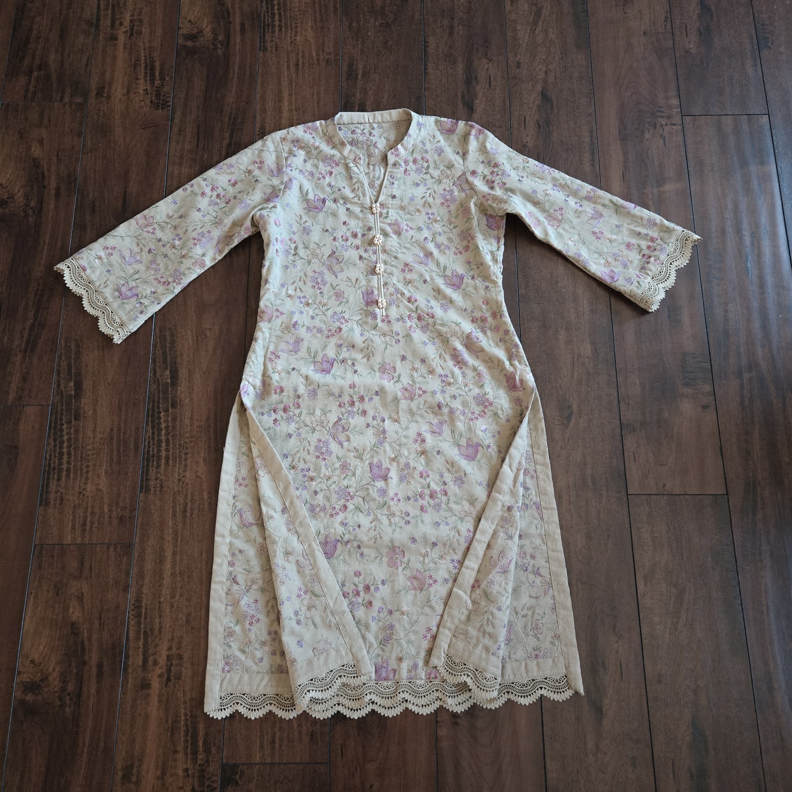 Embroidered Salwar Kameez Dupatta Long Scarf Sand Cotton Party Wear Dress