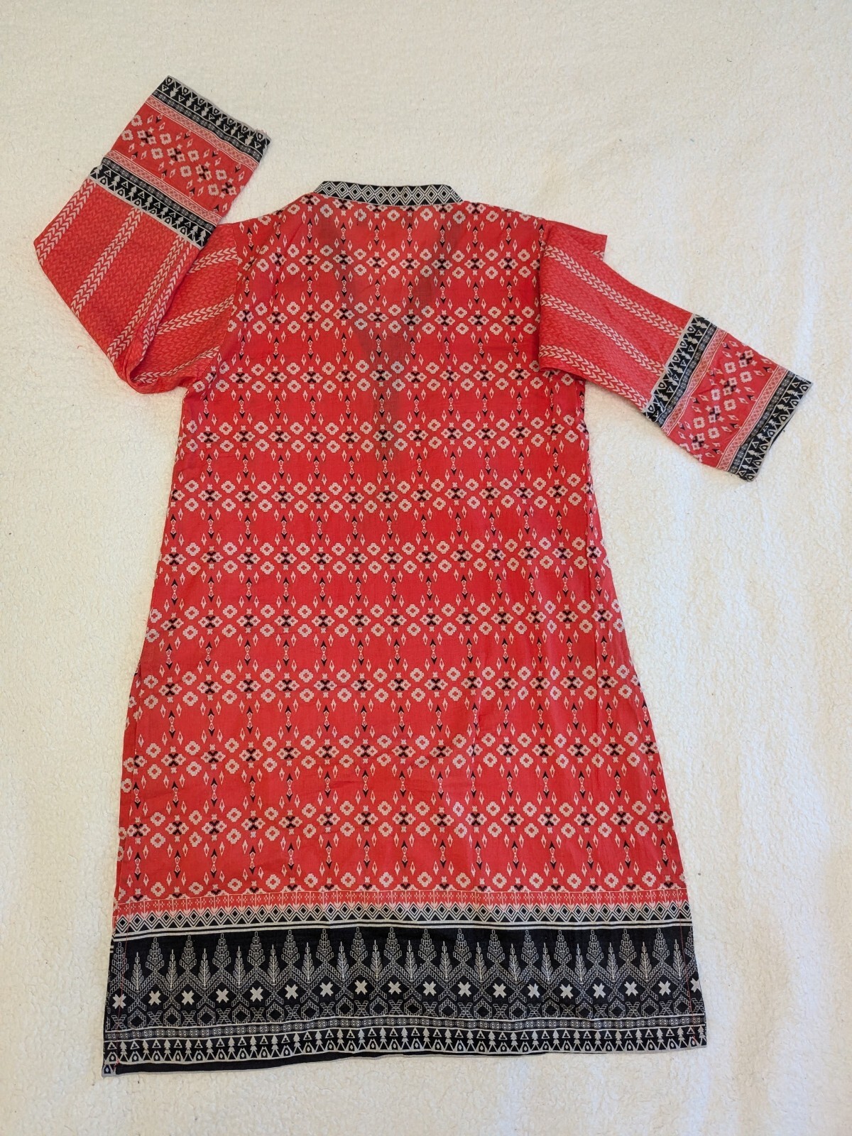 Pakistani Dress Shalwar Kameez Eid Girls Lawn Coral Pink White 9/10 8-10 Years
